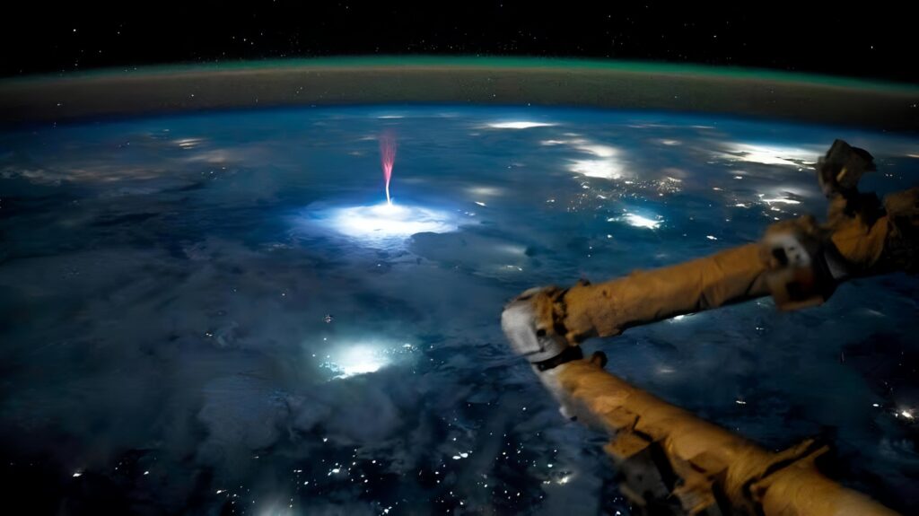 Astronaut Captures Rare Sprite Lightning Over Earth